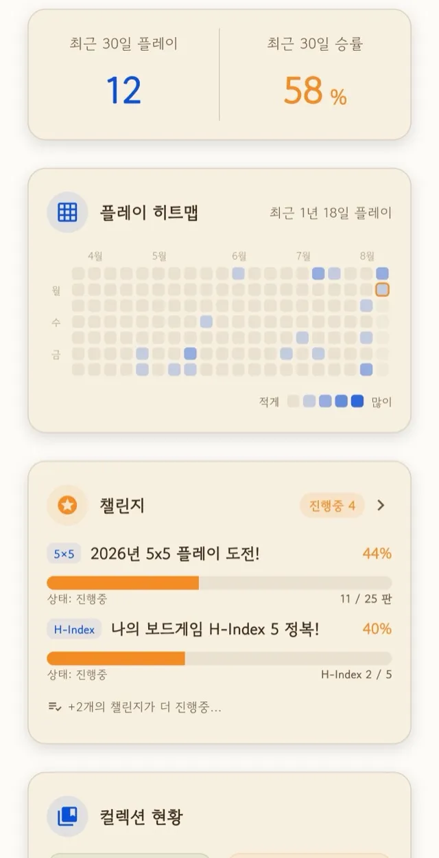 기록 직후의 홈 화면